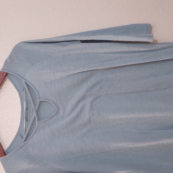 PRE OWNED EDDIE BAUER COLOR BABY BLUE 3/4 SLEEVE SIZE L - Picture 4 of 8